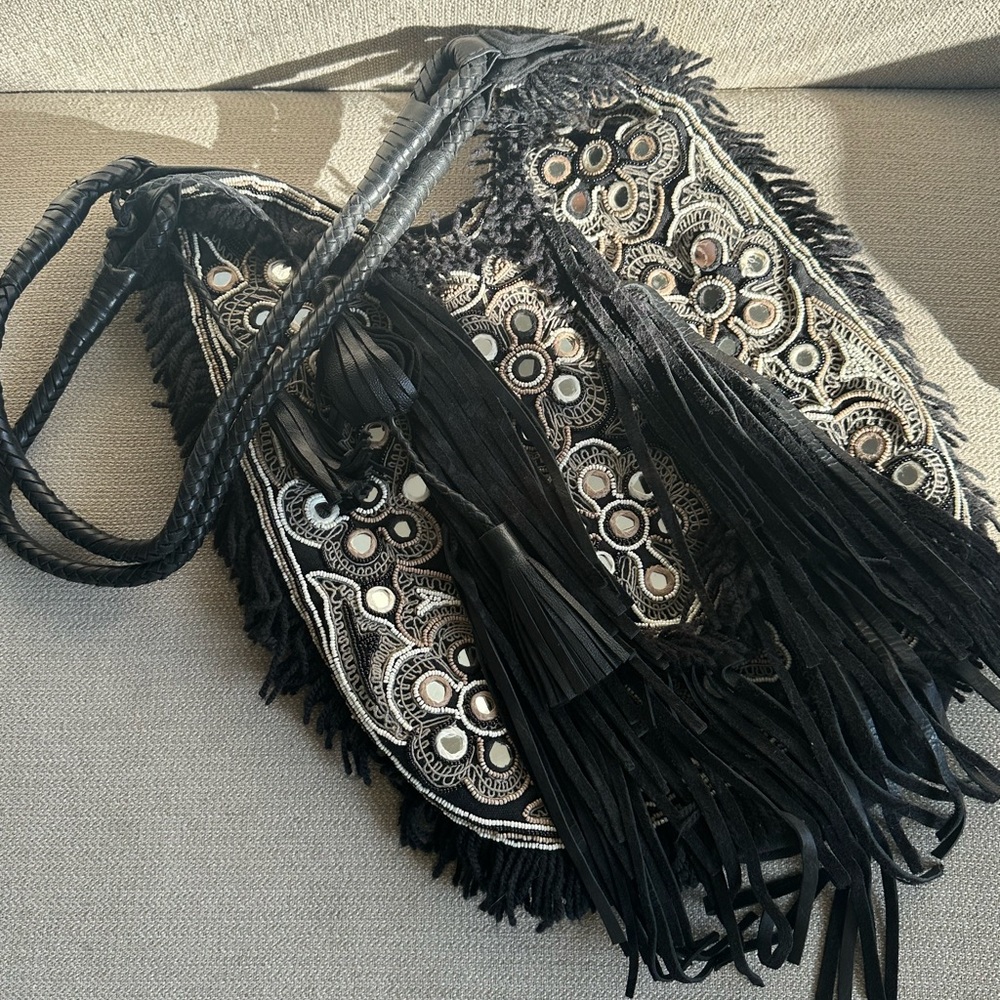 Embellished fringe bag - Anthropologie